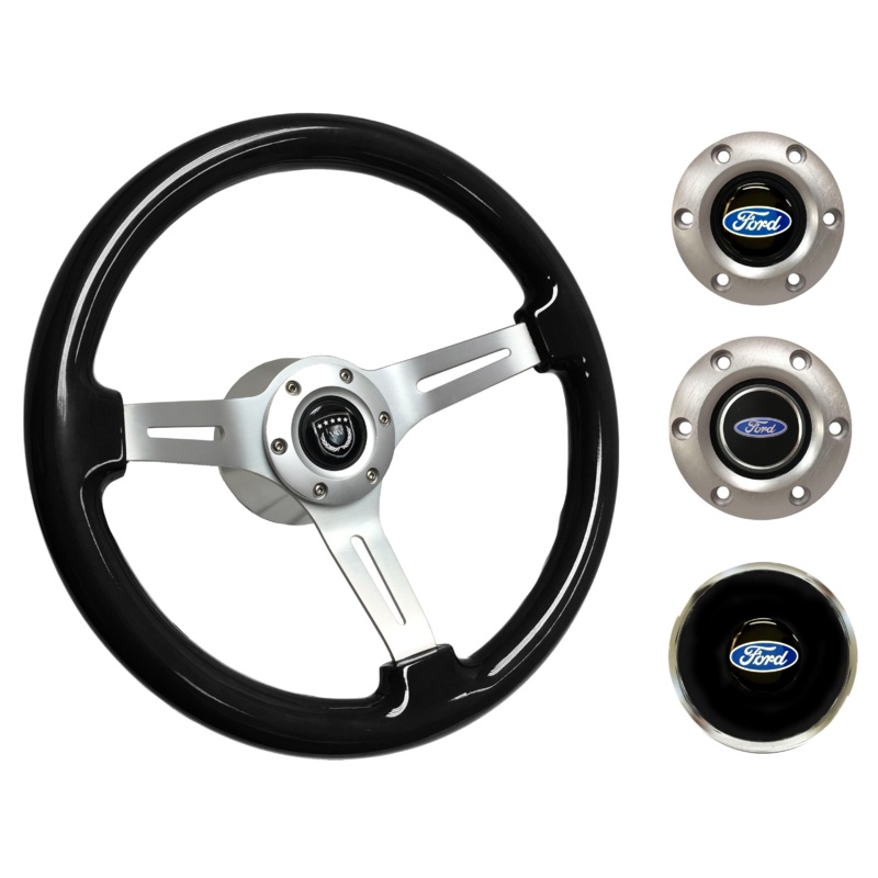 1965-68, 70-77 Ford Truck Steering Wheel Kit | Black Ash Wood | ST3074