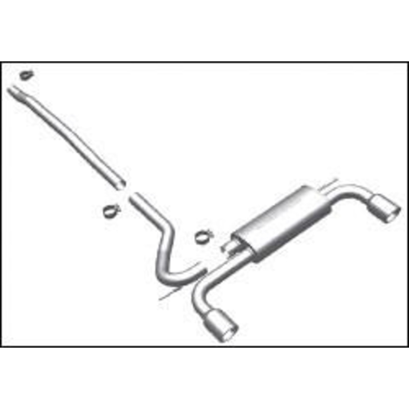 2011-2013 Mini Countryman Dual Split Rear Exit Stainless Cat-Back Performance Exhaust by Magnaflow (15490)