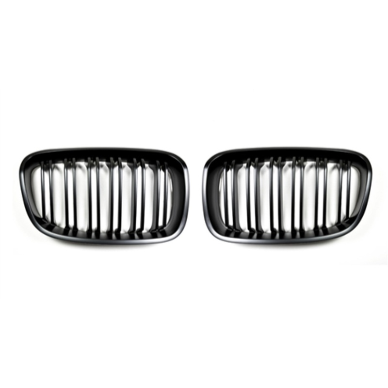 AutoTecknic Dual-Slats Stealth Black Front Grille Set - F20 1-Series