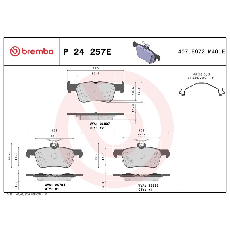 BEYOND EV Rear Disc Brake Pad Set - P24257E