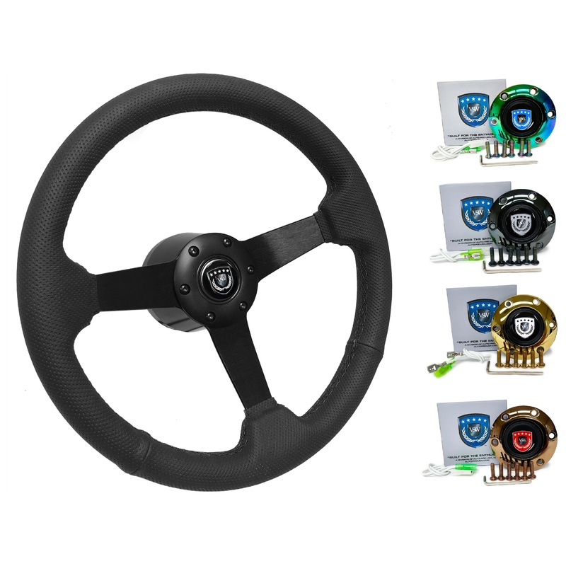 2000+ Toyota Tundra Steering Wheel Kit | Perforated Black Leather | ST3602BLK
