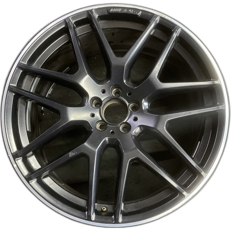 22" MERCEDES GLE-CLASS 16 292 Type SUV Cpe VIN E 4th digit GLE63 22x10 14 spoke 7 Y spoke black finish with machined outer lip sales code 680 Original OEM Wheel Rim