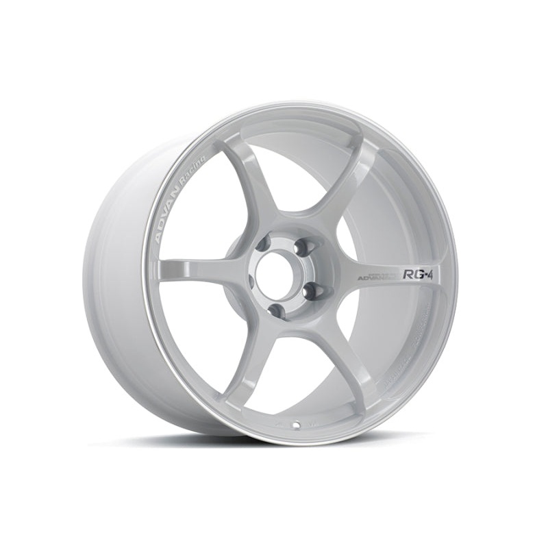 Advan RG-4 18x11 +30 5-114.3 Racing White Metallic & Ring Wheel
