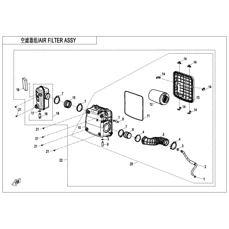 Air Filter Sub Assembly by CF Moto