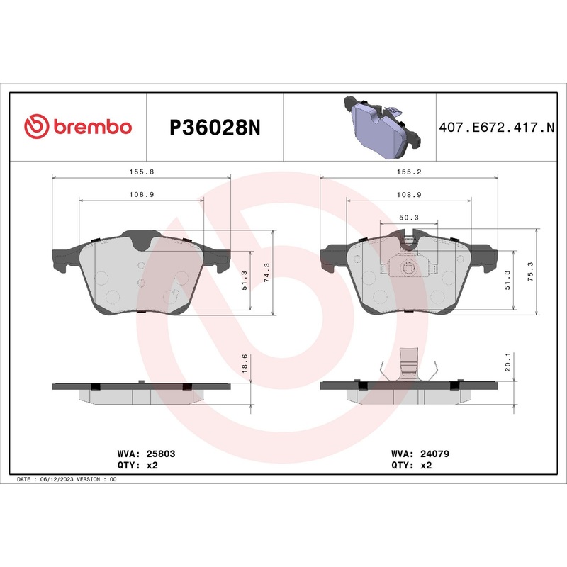 PRIME Ceramic Front Disc Brake Pad Set - P36028N