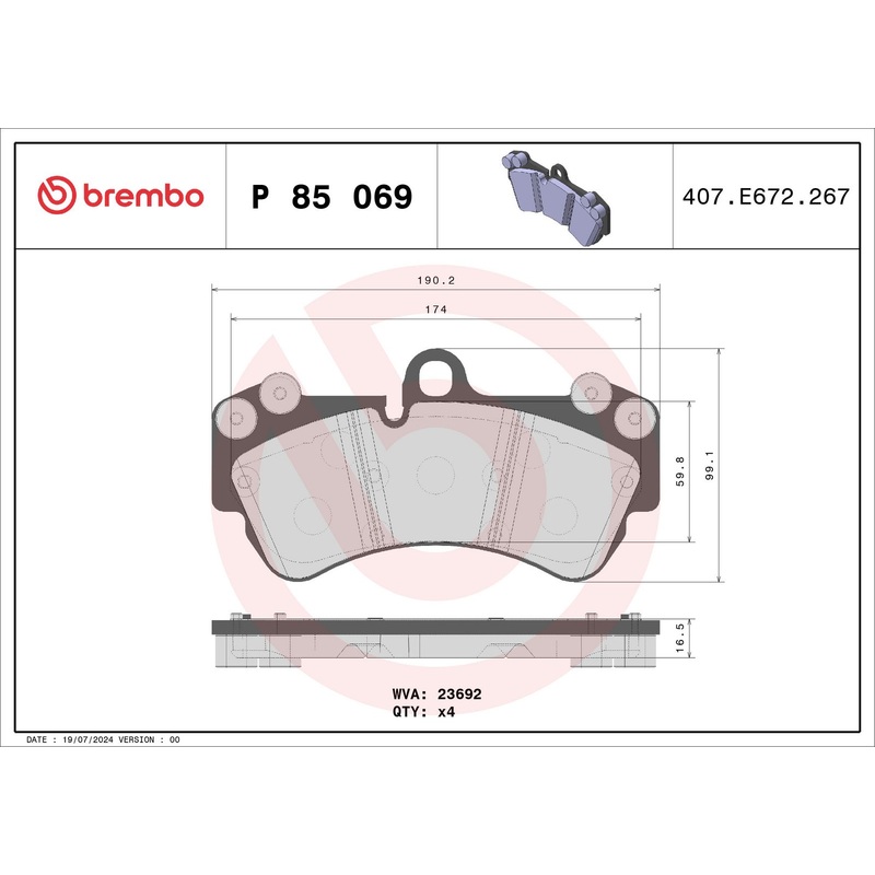 PRIME Low-Met Front Disc Brake Pad Set - P85069
