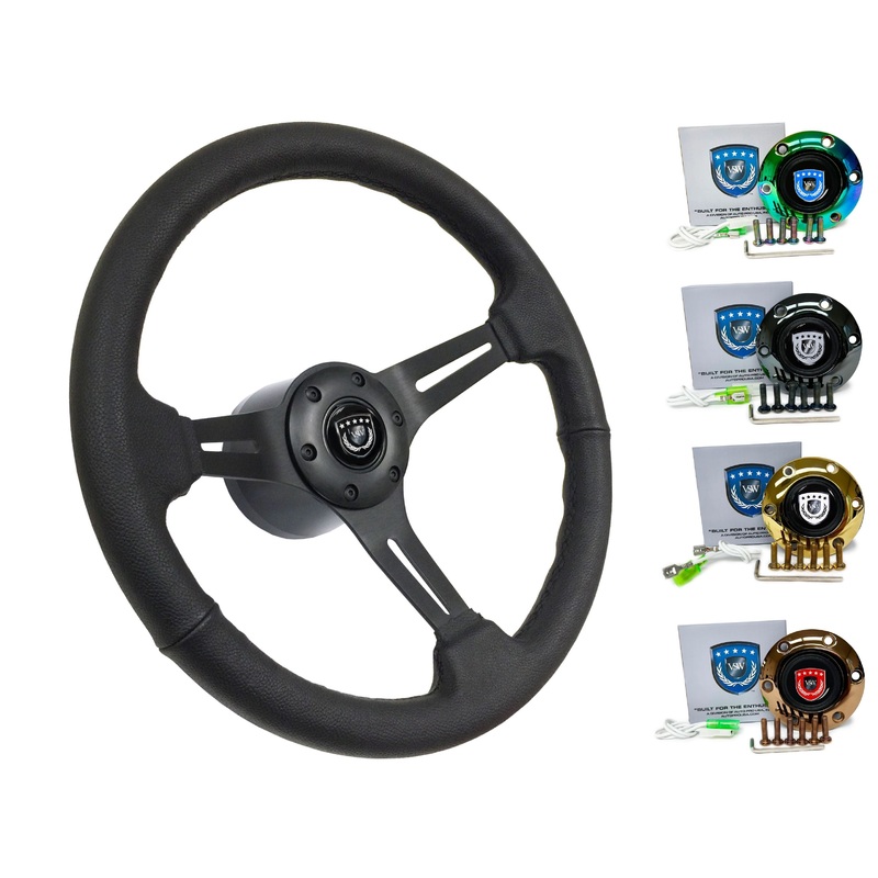 Scion XA XB XD Tc Steering Wheel Kit | Black Leather | ST3060BLK