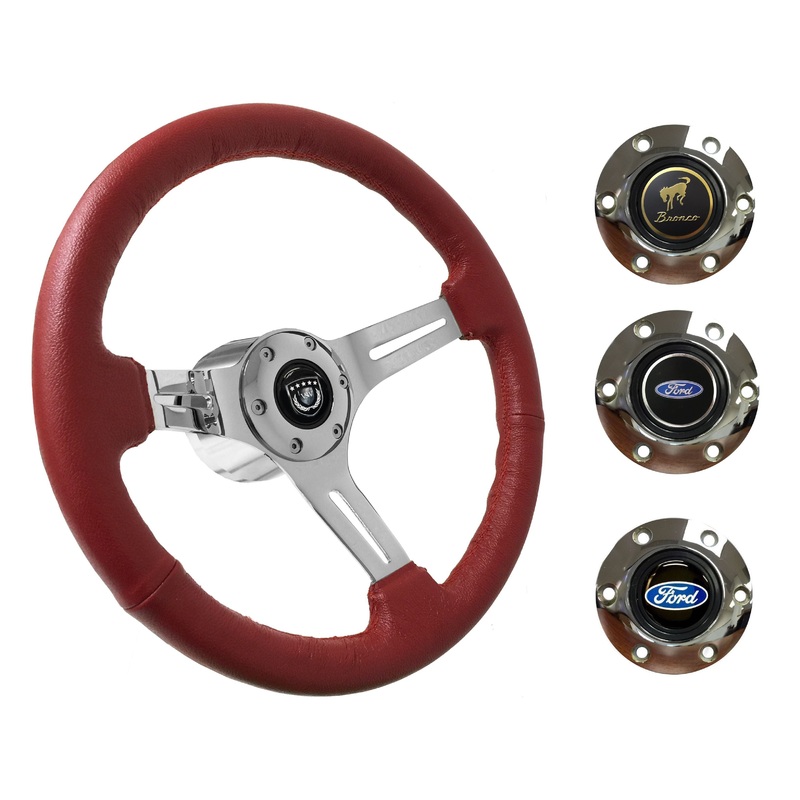 1978-91 Ford Bronco Steering Wheel Kit | Red Leather | ST3012RED