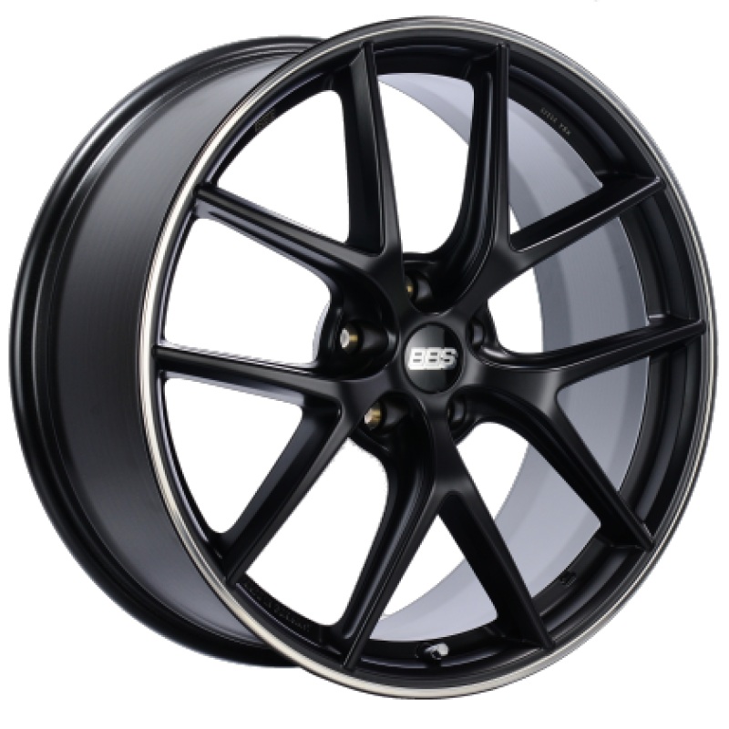 BBS CI-R 19x8 5x114.3 ET38 Satin Black Polished Rim Protector Wheel -82mm PFS/Clip Required