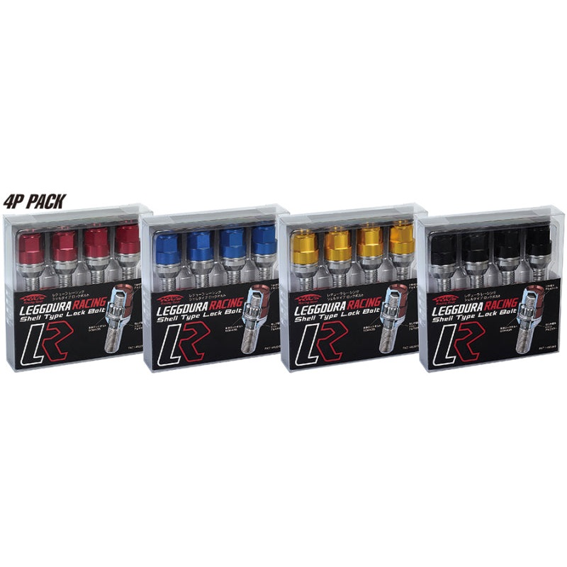 Project Kics 12x1.50 60 Deg 28mm Leggdura Shell Type Bolt & Lock Set - Black