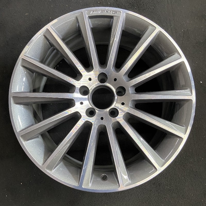 19" MERCEDES C-CLASS 16 205 Type Sdn C450 19x8.5 14 spoke gray accents Original OEM Wheel Rim