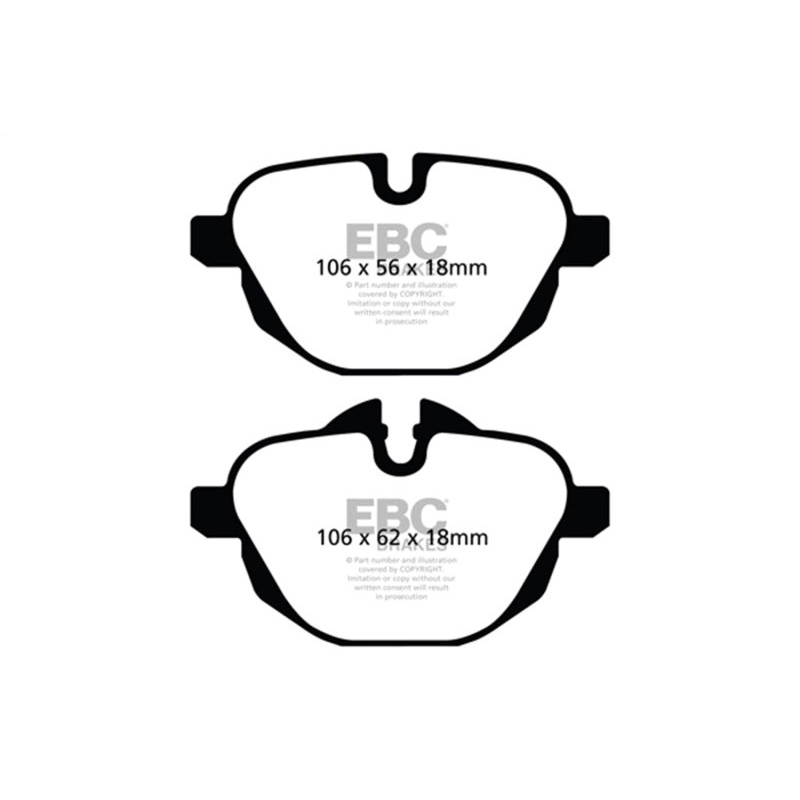 EBC 11+ BMW X3 2.0 Turbo (F25) Redstuff Rear Brake Pads