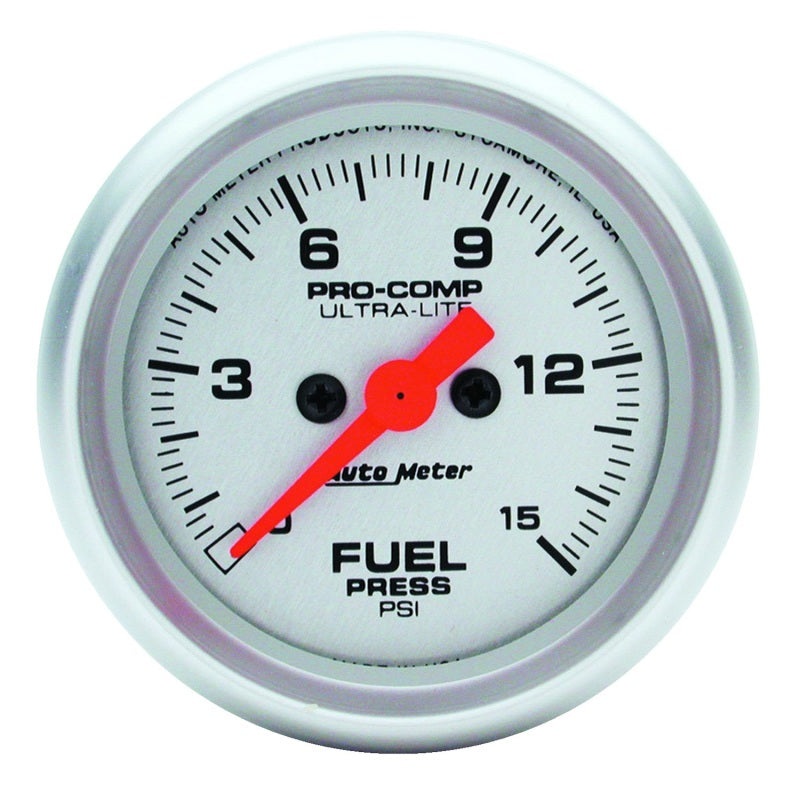 Autometer Ultra-Lite 2-1/16in 15psi Fuel Pressure Gauge Digital Stepper Motor Universal | 4361