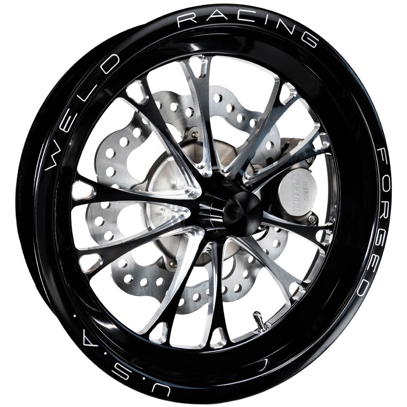 TRZ 326-MUS-21 (79-04 Mustang) 2" Drop Billet Spindle 2 Piston Spindle Mount Wheel Front Brake Kit