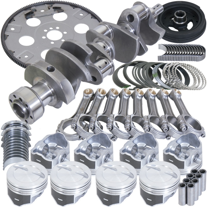 Eagle Chevy 350 1Pc 3.750in Crank 5.700in I-Beam Rods 4.060in Pistons 168 Tooth FP Balanced Assembly