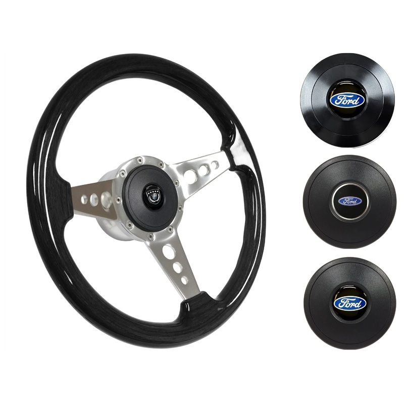 1969, 78-91 Ford Truck Steering Wheel Kit | Black Ash Wood | ST3075
