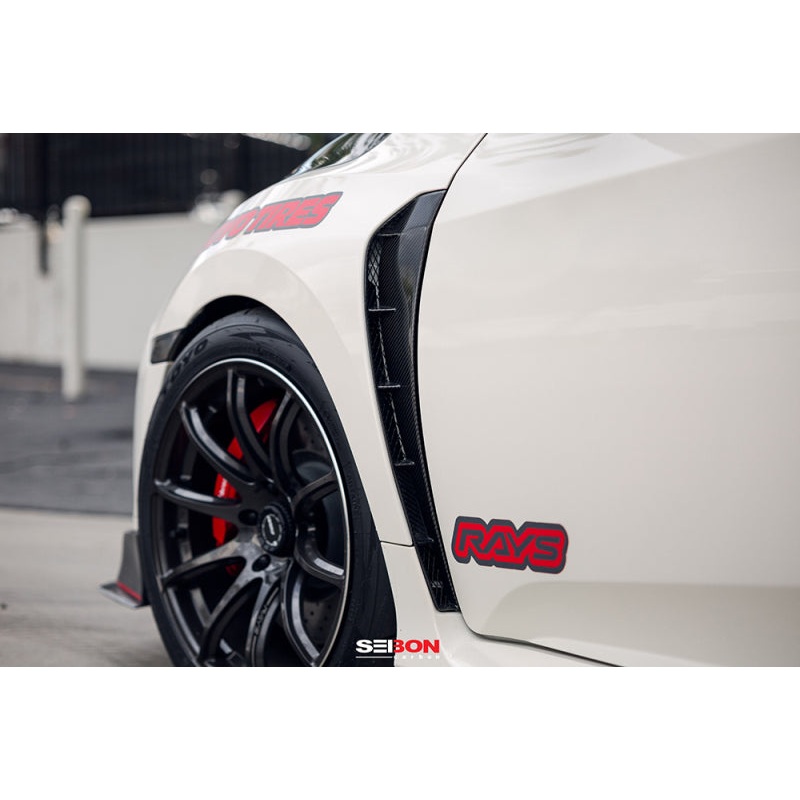 Seibon 17-18 Honda Civic Type-R Carbon Fiber Fender Ducts (Pair)